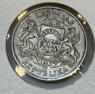 Latvia 2 Lati Silver Coin 1925