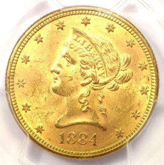 1884 Liberty Gold Eagle ($10 Coin) - Certified Pcgs Ms63 - $3,  750 Value