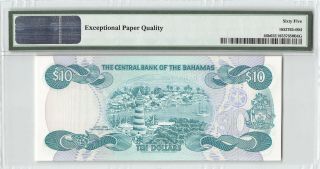 Bahamas 1974 (ND 1984) P - 46b PMG Gem UNC 65 EPQ 10 Dollars (Smith) 2