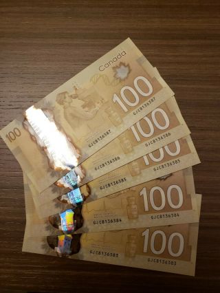5x 100$ 2011 Paper Money 2