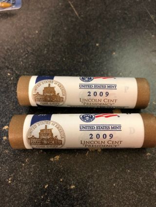 (1) 2009 - P&d Set Lincoln Cent Uncirculated Rolls Presidency Lp4 2 Rolls