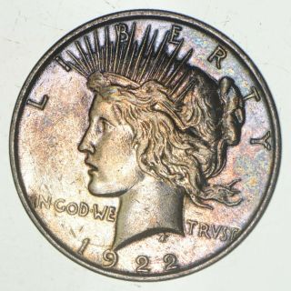 Early - 1922 - D - Peace Silver Dollar - 90 Us Coin 888