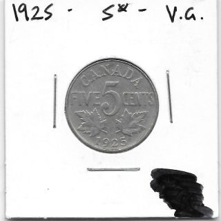 1925 Canadian 5 Cent Nickel (rare)
