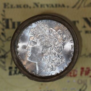 (one) Uncirculated $20 Silver Dollar Roll 1904 & S - Morgan Dollar Ends