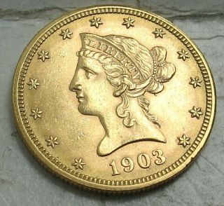 1903 - O $10 Liberty Gold Coin.  Ch/gem Bu