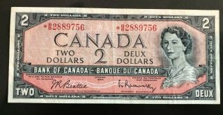 1954 Bank Of Canada $2 Dollar Bank Note B/b Beattie - Raminsky 2889756