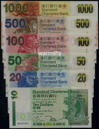 China Hongkong 2010 Standard Chartered Bank 10 20 50 100 500 1000 Dollars Unc
