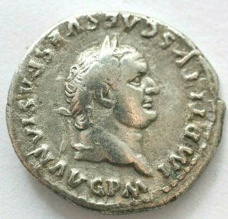 Titus (79 - 81).  Denarius.  Ar 3.  02gr/20mm Rome.  Obv: Imp Titvs Caes Vespasian Avg