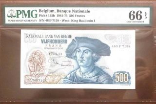 Belgium,  Banque National,  P135b,  1961 - 75,  500 Francs,  Pmg 66epq