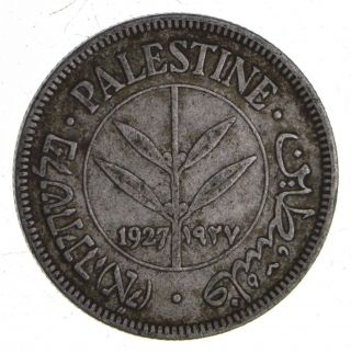 Roughly Size Of Quarter 1927 Palestine 50 Mils - World Silver Coin 481