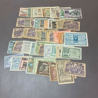 1920 Germany Obsolete Notgeld Currency Over 45 Currency Notes