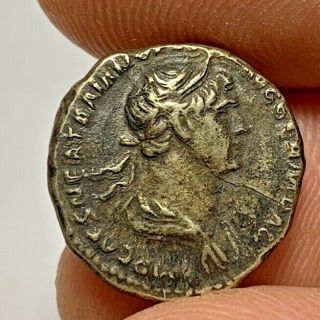 Ancient Roman Silver Coin Denarius Trajanus 3.  5gr 17.  8mm
