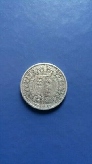 1889 Great Britain 1/2 Half Crown Silver Coin Queen Victoria