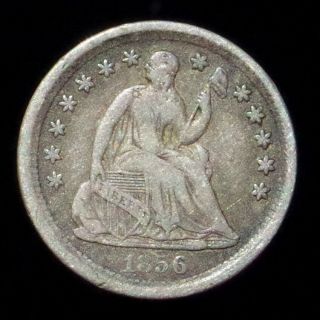 Antique 1856 Liberty Seated Half Dime Silver 5c