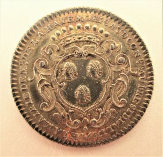 France - 1738 - 1739 - 3 African Heads On Shield - Silver Jeton - Very Rare