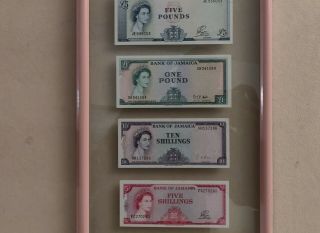 1960 5 & 1 Pounds & 10 & 5 Shillings Bank Of Jamaica Banknote. 2