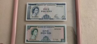 1960 5 & 1 Pounds & 10 & 5 Shillings Bank Of Jamaica Banknote. 4