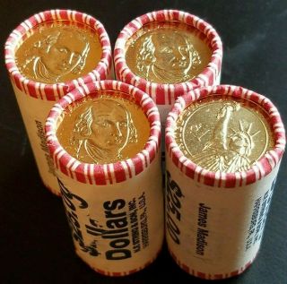 2007 P James Madison Presidential $25 Golden Dollar Bank Roll Uncirculated