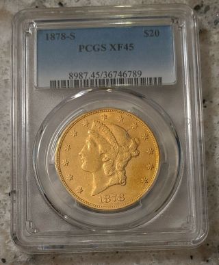1878 - S Us Gold $20 Liberty Head Double Eagle,  Pcgs Xf45