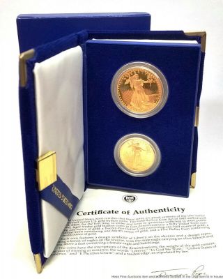 1987 1oz $50 1/2oz $25 American Eagle Proof Uncirculated Gold Coins Orig Box