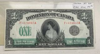 Dominion Of Canada $1 One Dollar P - 32e 1917 Ef - Au