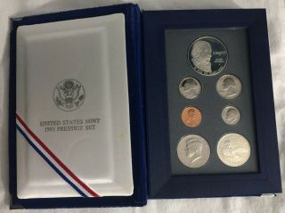 1993 United States Proof Prestige Set - 7 Coins,  Bill of Rights Silver $1 2