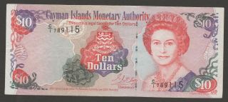 Cayman Islands 2001 Queen Elizabeth Ten Dollars Note