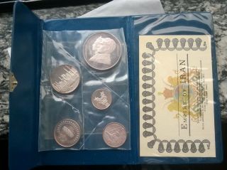 Persian Empire 1971 Historical Sites Proof Set Of 5 Silver Coins.