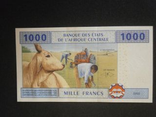 1000 CFA Franc Banknote Central African States Letter A Gabon UNC 2002 3
