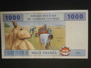 1000 CFA Franc Banknote Central African States Letter A Gabon UNC 2002 4