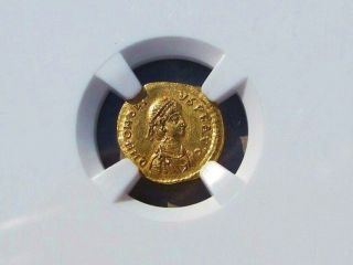 Roman Empire Honorius Gold 1 Tremissis Coin S 20945 Ngc Ms 5/5 - 3/5