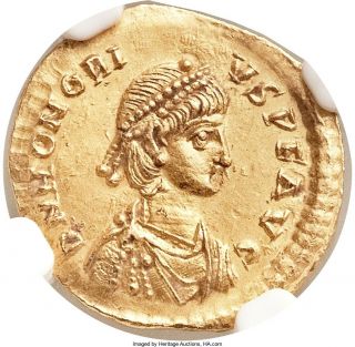 ROMAN EMPIRE HONORIUS GOLD 1 TREMISSIS COIN S 20945 NGC MS 5/5 - 3/5 5