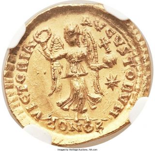 ROMAN EMPIRE HONORIUS GOLD 1 TREMISSIS COIN S 20945 NGC MS 5/5 - 3/5 6