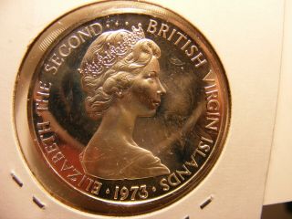 British Virgin Islands1973 Silver Proof 1 Dollar KM 6a 2