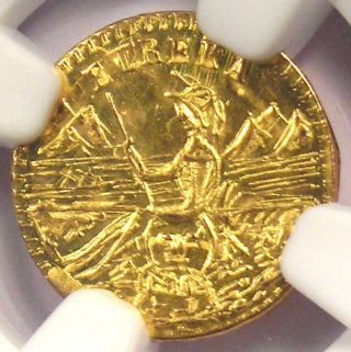 1853 Arms Of California Wreath Gold Token Piece - Ngc Ms66 Pl - Rare Variety