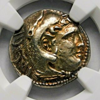 NGC AU 5/5 - 4/5.  Alexander the Great.  Stunning Drachm.  Greek Silver Coin. 2