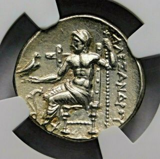 NGC AU 5/5 - 4/5.  Alexander the Great.  Stunning Drachm.  Greek Silver Coin. 5