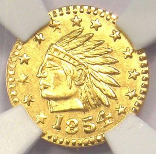 1854 California Gold Indian Pioneer Gold Token Piece - Ngc Ms68 - Rare In Ms68