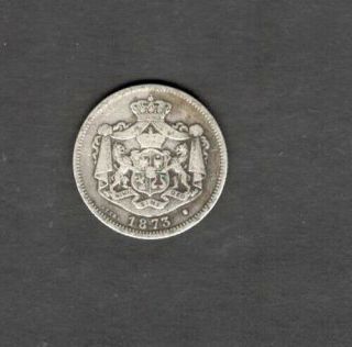 Romania 1873 1 Leu Carol I Silver
