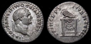 Roman Collectible Coin,  Domitian,  As Caesar 69 - 96 Ad.  Ar Denarius,