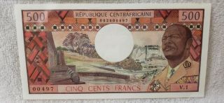 Central African Republic ND 1974 500 Francs P 1 PMG 64 Choice UNC 2