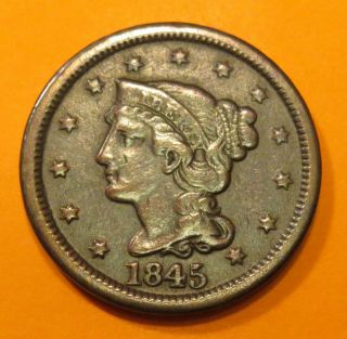 (( (1845 Large Cent - - Vf / Xf)) )