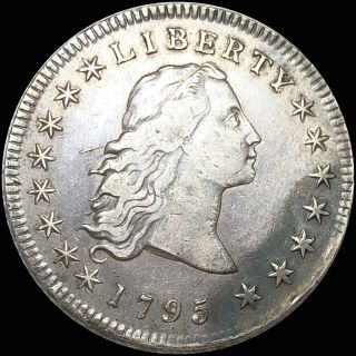 1795 Flowing Hair Dollar Bust Lightly Circulated Silver Xf Scarce Collectible Nr
