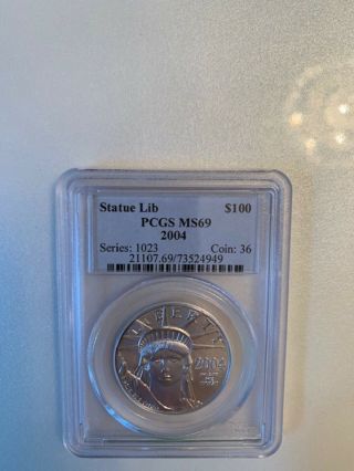 2004 Statue Of Liberty - Platinum $100 - Pcgs Ms 69
