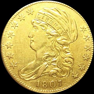 1807 Capped Bust Half Eagle Highly Uncirculated High End $5 Gold Gem Ms Bu Nr