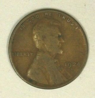1924 D Lincoln Wheat Cent Circulated Semi Key Date U.  S.