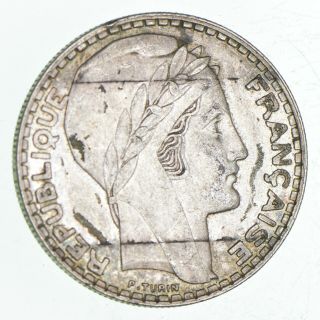 Silver - World Coin - 1933 France 20 Francs - World Silver Coin - 20.  2g 221