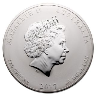 1 kg (Kilo) 2017 Silver (Australia) Australian Lunar Year of the Rooster $30 BU 2