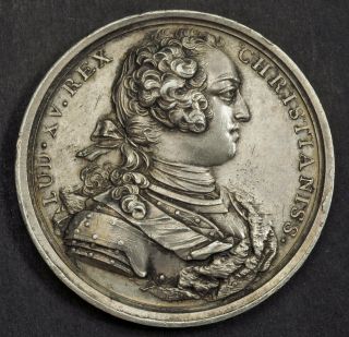 1725,  Royal France,  Louis Xv.  Silver " Hunting & Huntmanship " Medal.  38.  8gm