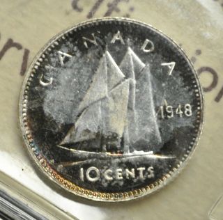 1948 Canada 10 cents ICCS MS - 63 3